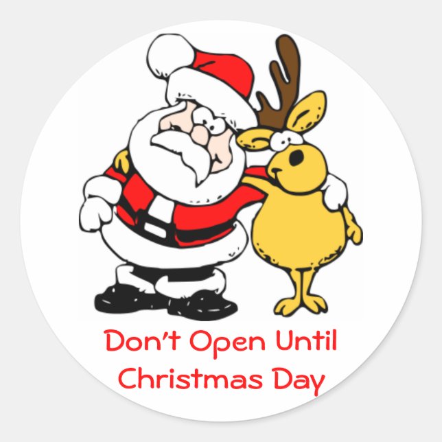 Öffnen Sie nicht bis Weihnachten Niedlicher Weihna Runder Aufkleber (Vorderseite)