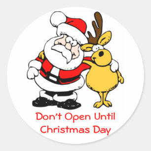 Öffnen Sie nicht bis Weihnachten Niedlicher Weihna Runder Aufkleber
