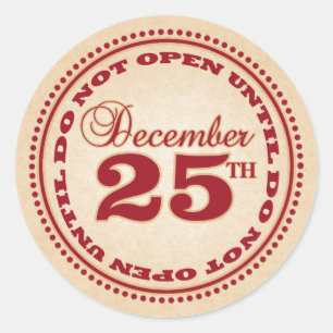 Öffnen Sie nicht bis Weihnachtskleber Runder Aufkleber