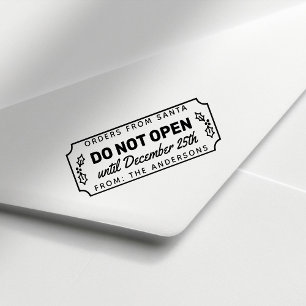 Öffnen Sie nicht bis zum 25. Dezember Weihnachten Permastempel