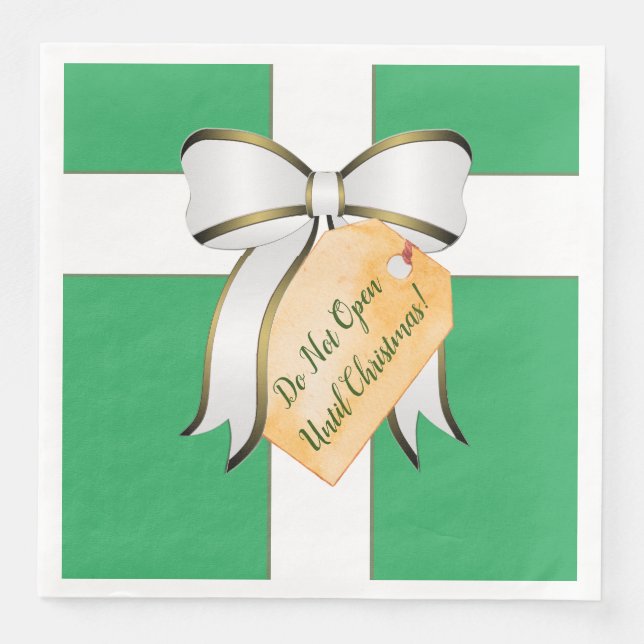 Öffnen Sie nicht bis zum Weihnachtsbuch Napkin Serviette (Vorderseite)