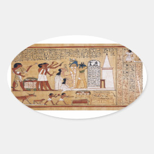 Öffnung des Mund-Zeremonie-Buches der Toten Ovaler Aufkleber