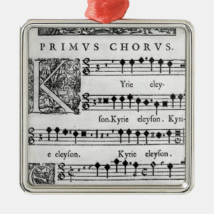 Öffnungsseite der Masse für doppelten Chor Silbernes Ornament