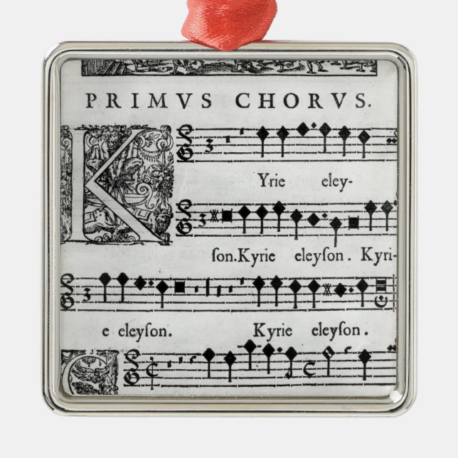 Öffnungsseite der Masse für doppelten Chor Silbernes Ornament (Vorne)