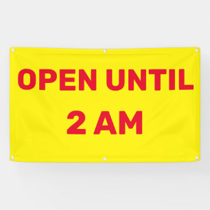 Öffnungszeit bis 2 Uhr nachts anpassen Geschäft  Banner