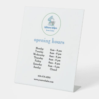 Öffnungszeiten Blue Flower Mixer Geschäft Sockelschild