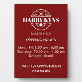 Öffnungszeiten des Friseursalons Fotoplatte