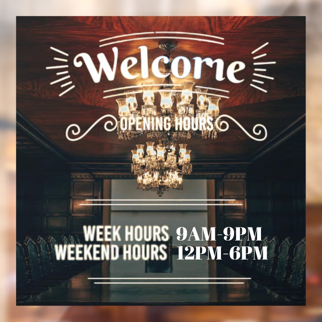 Öffnungszeiten Fensteraufkleber Anpassbar 2 (Blatt 2)