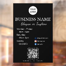 Öffnungszeiten Geschäft Modernes Skript & QR, Sozi