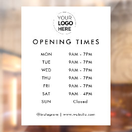 Öffnungszeiten | Geschäftslogos - Öffnungszeiten w Fensteraufkleber