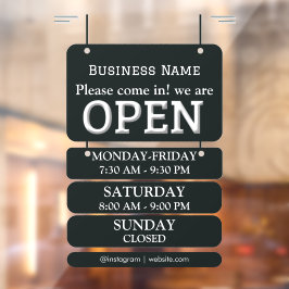 Öffnungszeiten | Geschäftsöffnungszeiten Schwarz Fensteraufkleber