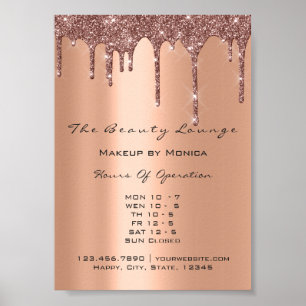 Öffnungszeiten Kosmetikstudio Wimpern Salon Drip Poster