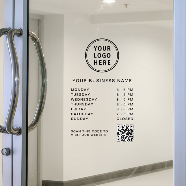 Öffnungszeiten Logo QR Code Fensteraufkleber (Von Creator hochgeladen)