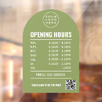 Öffnungszeiten mit Qr-Code-Logo-Seite grüner Pfeil