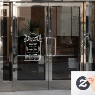 Öffnungszeiten von Sunrise Restaurant Cafe Shop an Fensteraufkleber