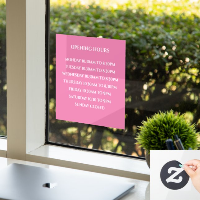 Öffnungszeiten Zeichen, Boutique Beschriftung, Ein Fensteraufkleber (Büro)