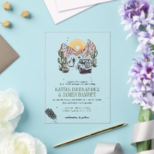 Offroad Canyon Couple Wedding Acryleinladungen