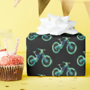 Offroad Downhill Sport Xtreme Wasserfarben Kunst, Geschenkpapier