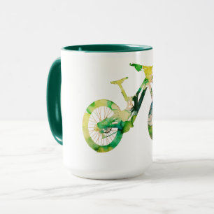 Offroad Downhill Sport Xtreme Wasserfarben Kunst,  Tasse
