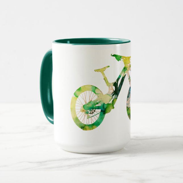 Offroad Downhill Sport Xtreme Wasserfarben Kunst,  Tasse (Vorderseite Links)