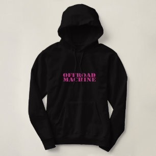 Offroad-Maschine rosa auf schwarz Hoodie