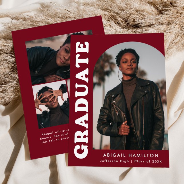 Offset Arch Burgundy 4 Foto Abschluss Ankündigung (Von Creator hochgeladen)