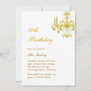 Offset Grand Ballroom Birthday Invitation (Gold) Einladung