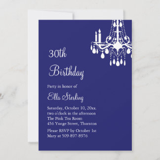 Offset Grand Ballroom Birthday Invitation (Indigo) Einladung