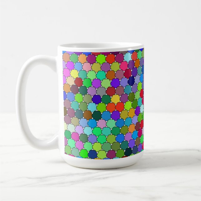 Offset Hexagons 15oz Tasse (Links)