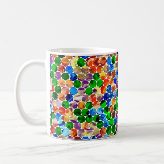 Offset Hexagons Swirl 11oz Tasse (Links)