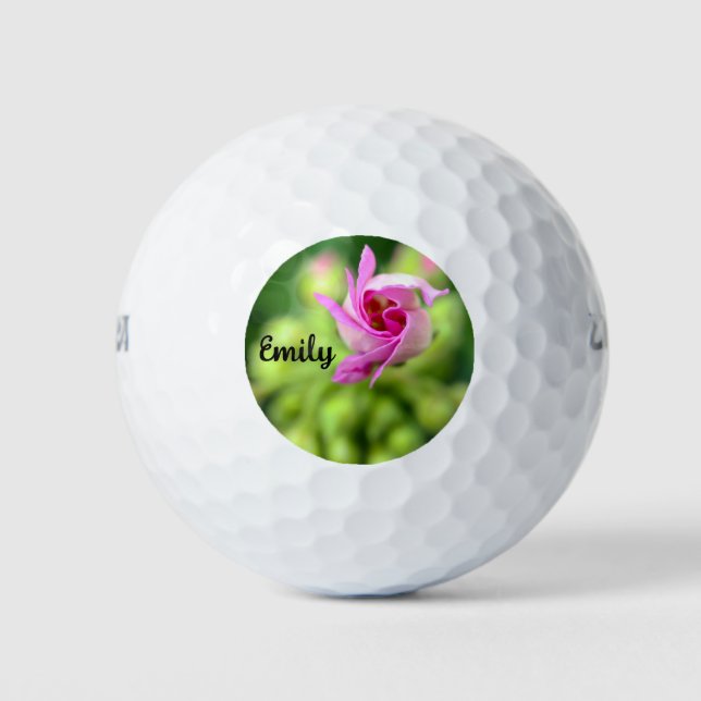 Offset Pink Bud Personalisierte Golfbälle (Vorderseite)