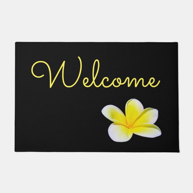 Offset Plumeria Doormat Fußmatte (Vorderseite)