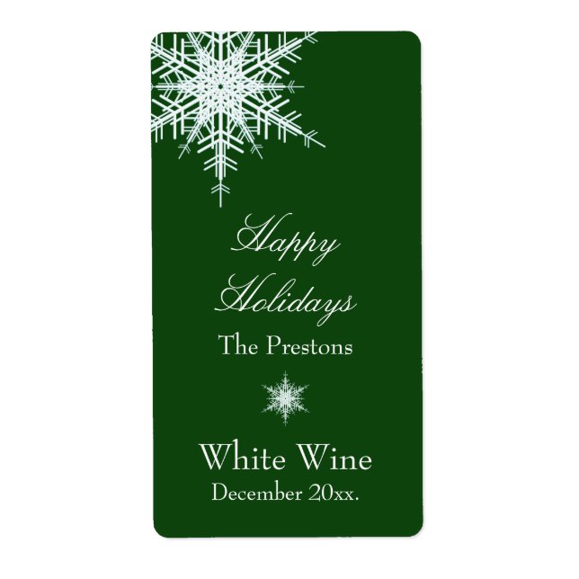 Offset Snowy Green Wine Label (Vorne)