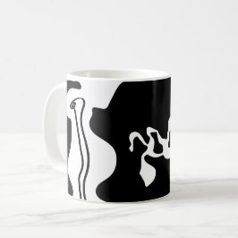 Offsetkammer: Abstrakt Schwarz, Weiß und Rot Kaffeetasse