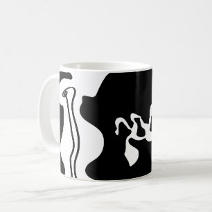 Offsetkammer: Abstrakt Schwarz, Weiß und Rot Kaffeetasse