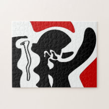 Offsetkammer: Abstrakt Schwarz, Weiß und Rot