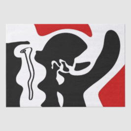 Offsetkammer: Abstrakt Schwarz, Weiß und Rot Seidenpapier