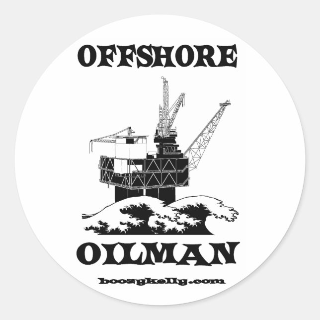 Offshore-Ölmann, Ölfeldröster Runder Aufkleber (Vorderseite)