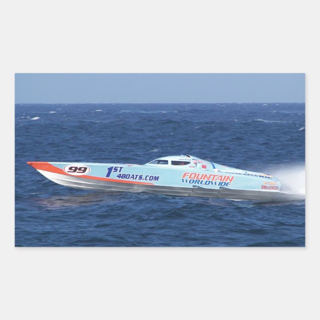 Offshore-Powerboat-Racer Rechteckiger Aufkleber (Vorderseite)