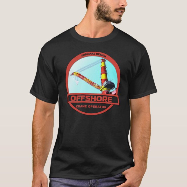Offshorekran-Betreiber - Schwarzes T-Shirt (Vorderseite)