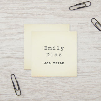 Offwhite Vintag Schlichte Schreibmaschine Quadratische Visitenkarte