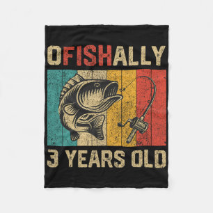 Ofishal 3 Jahre alt Lustiger Angler Geburtstag Fis Fleecedecke