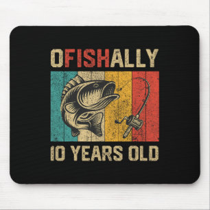 Ofishally 10 Jahre alt Lustiger Angelgeburtstag Fi Mousepad