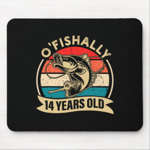 Ofishally 14 Jahre alter Fischer fischt zum 14. Ge Mousepad