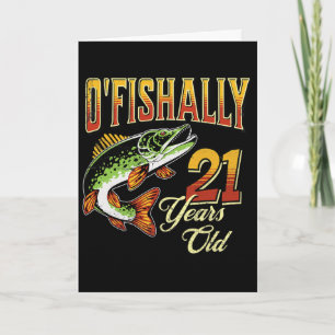 O'fishally 21 Jahre alte Angel-Themen-21. Geburtst Karte