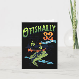 Ofishally 32 Jahre altes Fischerei Thema 32. Gebur Karte