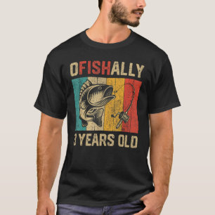Ofishally 3 Jahre alt Fischerei Geburtstag Fischer T-Shirt