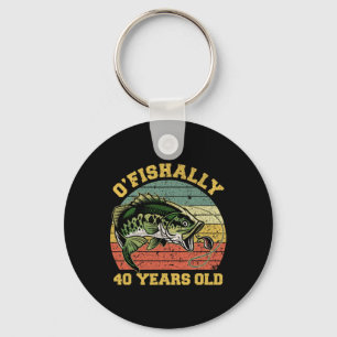 O'fishally 40 Jahre alte Angel-Geburtstag-Themenpa Schlüsselanhänger