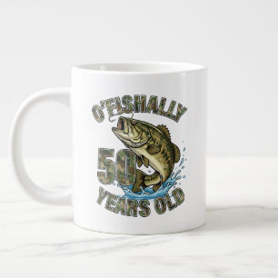 OFishally 50 Jahre alt Angler-Fan 50. Geburtstag Jumbo-Tasse