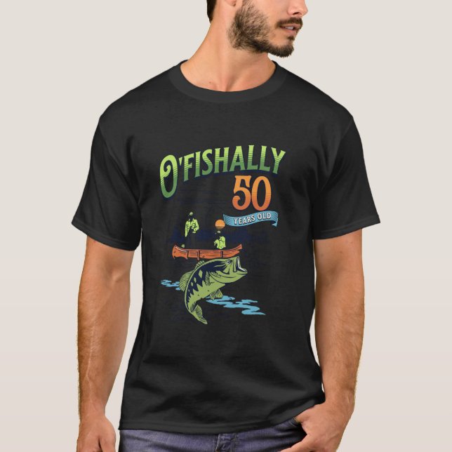 Ofishally 50 Jahre altes Thema Fischerei 50. Gebur T-Shirt (Vorderseite)